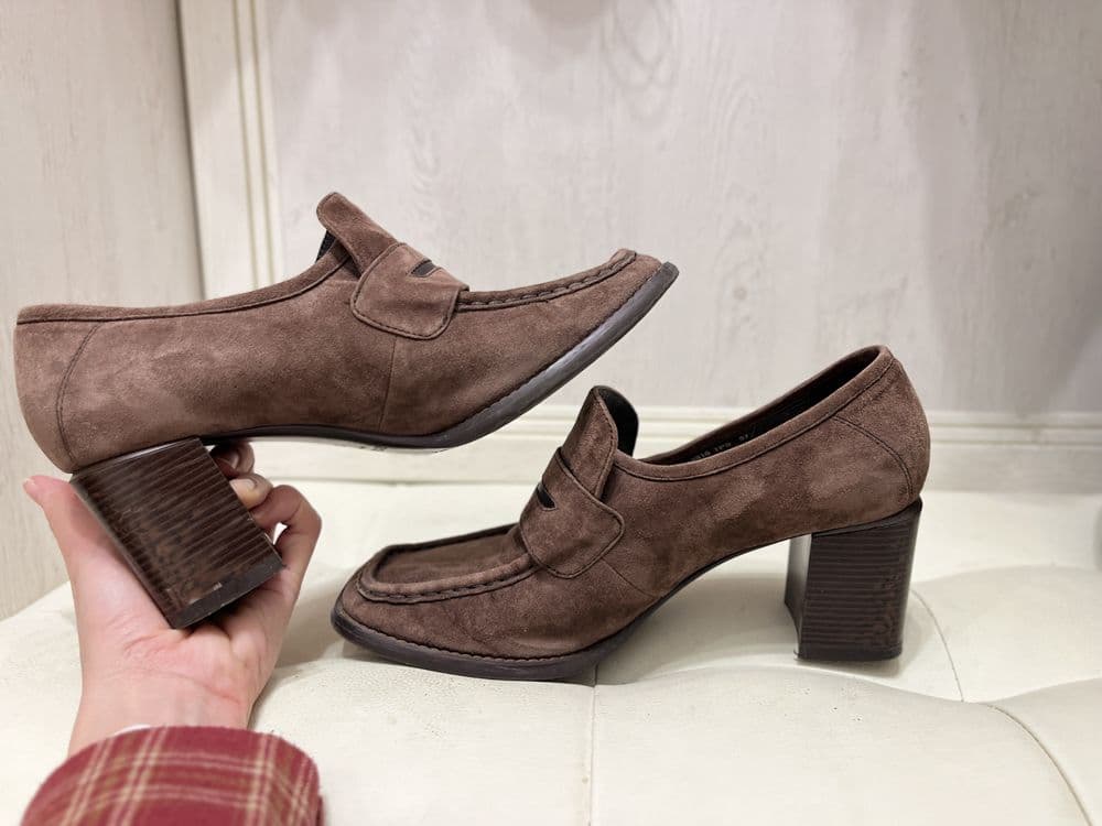 Лоферы, туфли, 37-37,5, натуральная замша, TJ Collection оригинал — 5