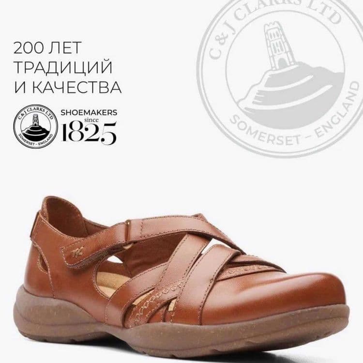 Кожаные женские сандалии Clarks, оригинал, размер 38.5-39 — 3