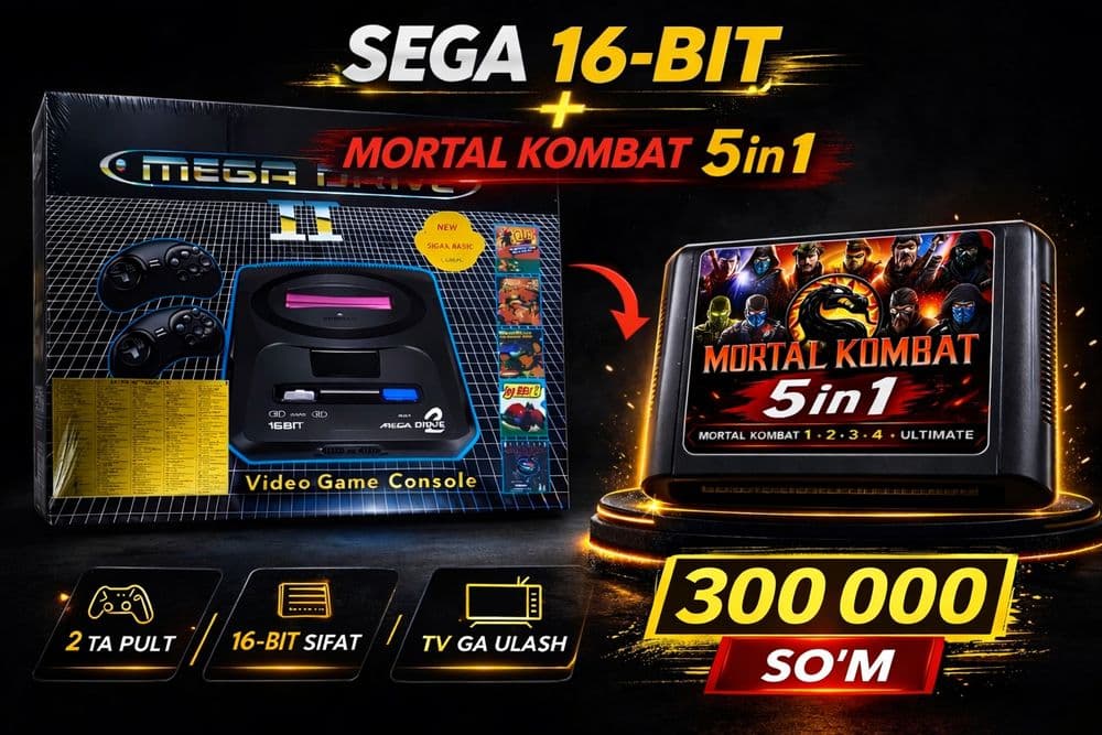 Sega Mega Drive 16-bit  100% yangi — 2