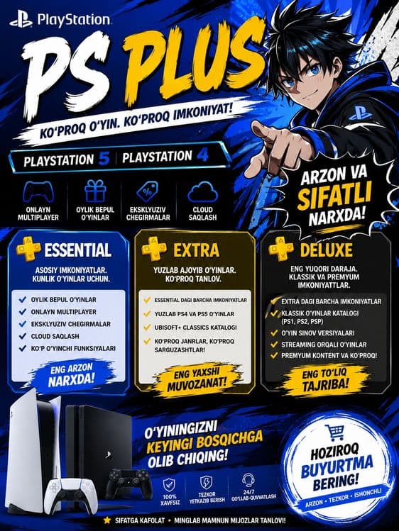 Playstation 5 va Playstation 4 uchun obunlar ps5 ps4 — 1