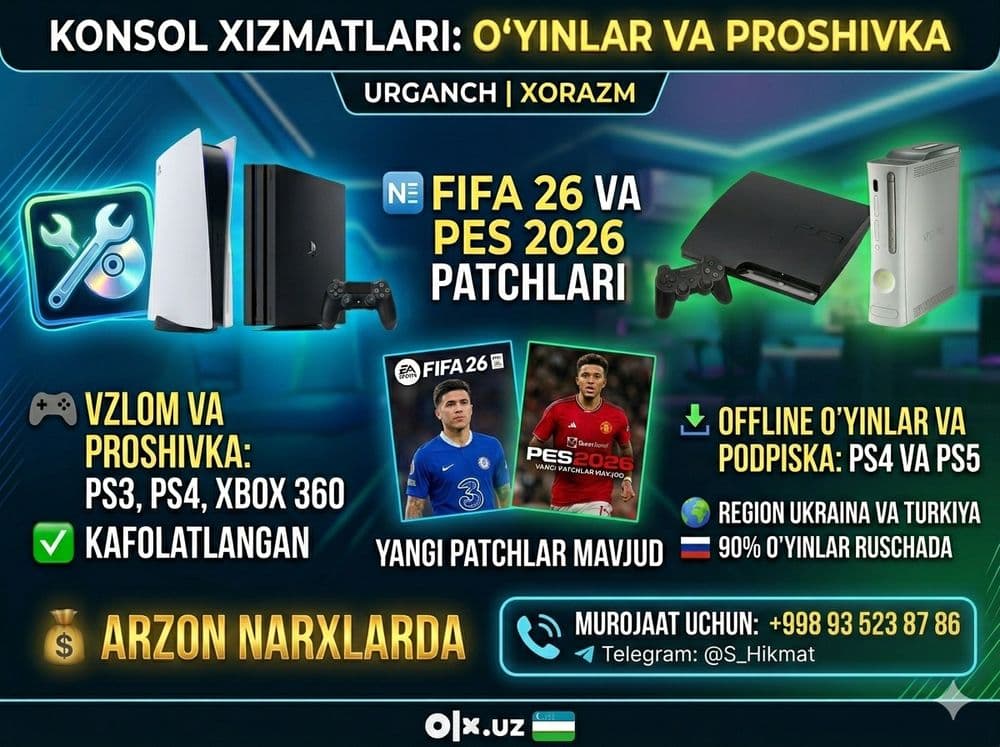 PS5, PS4, PS3 va Xbox: O'yinlar, Proshivka va Podpiska xizmati — 1