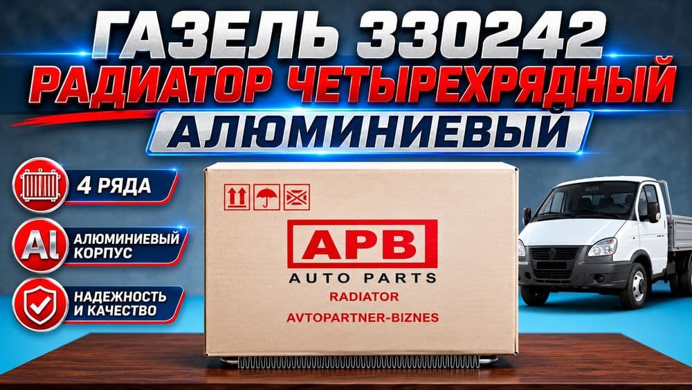 4-рядный алюминиевый радиатор на ГАЗель 330242 — 1