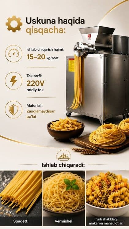 Makaron biznesi. Makaron uskunasi. Makaron ishlab chqarish — 3