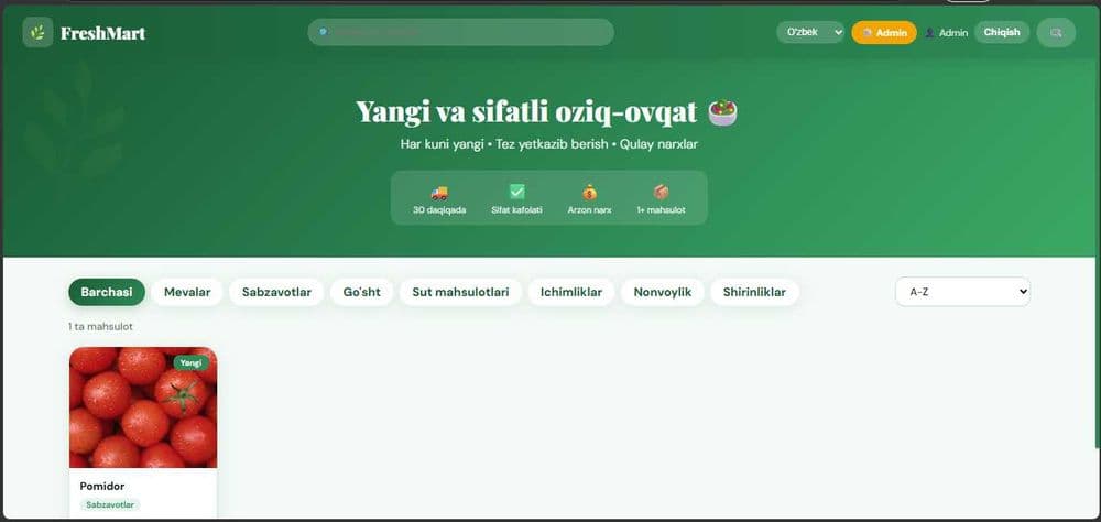 Tayyor online oziq-ovqat do'kon sayt sotiladi — 2