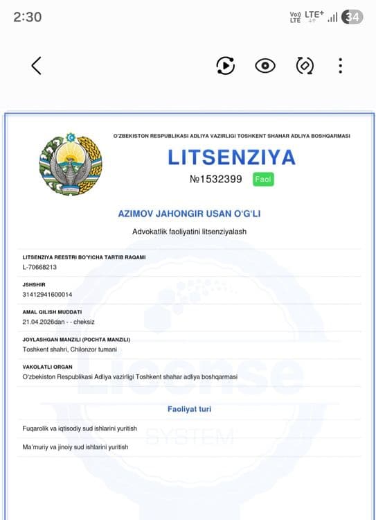 Advokat barcha soxalarda — 1