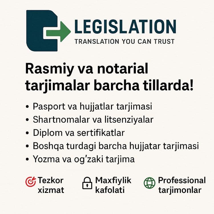 Перевод документов/hujjatlarni tarjima qilish — 1