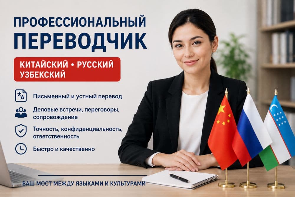 переводчик с китайского на русский-узбекский — 1