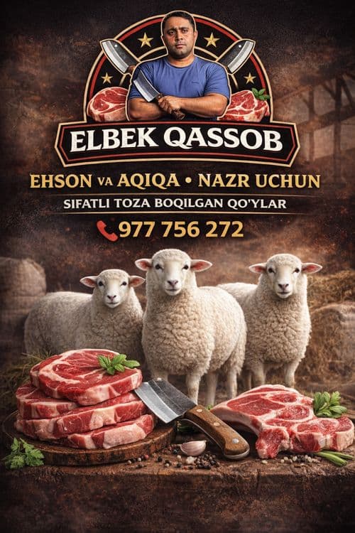 Qassob hallol xizmat eng arzon narx bizada 1 kg 85000 ming — 1