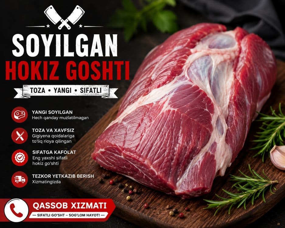 Qassoblik xizmati buqa, katta qora mol uchun — 1
