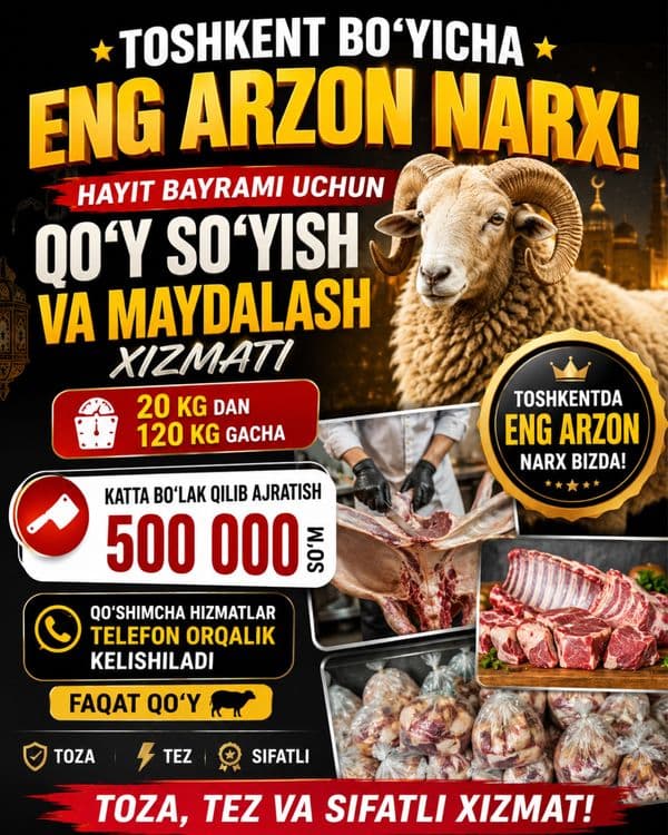500.000 som Qoy suyish hizmati Qassobchilik — 1