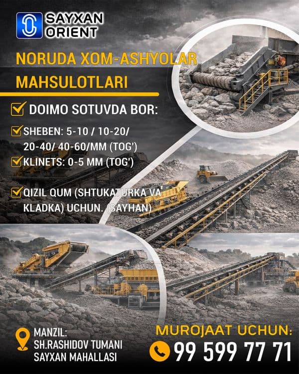 DOIMO SOTUVDA BOR:SHEBEN: 5-10 / 10-20/ 20-40/ 40-60/MM (TOG')