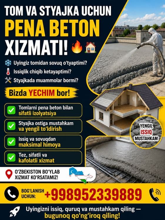 Oʻzbekiston boʻylab pena biton styajkaga xizmati — 1