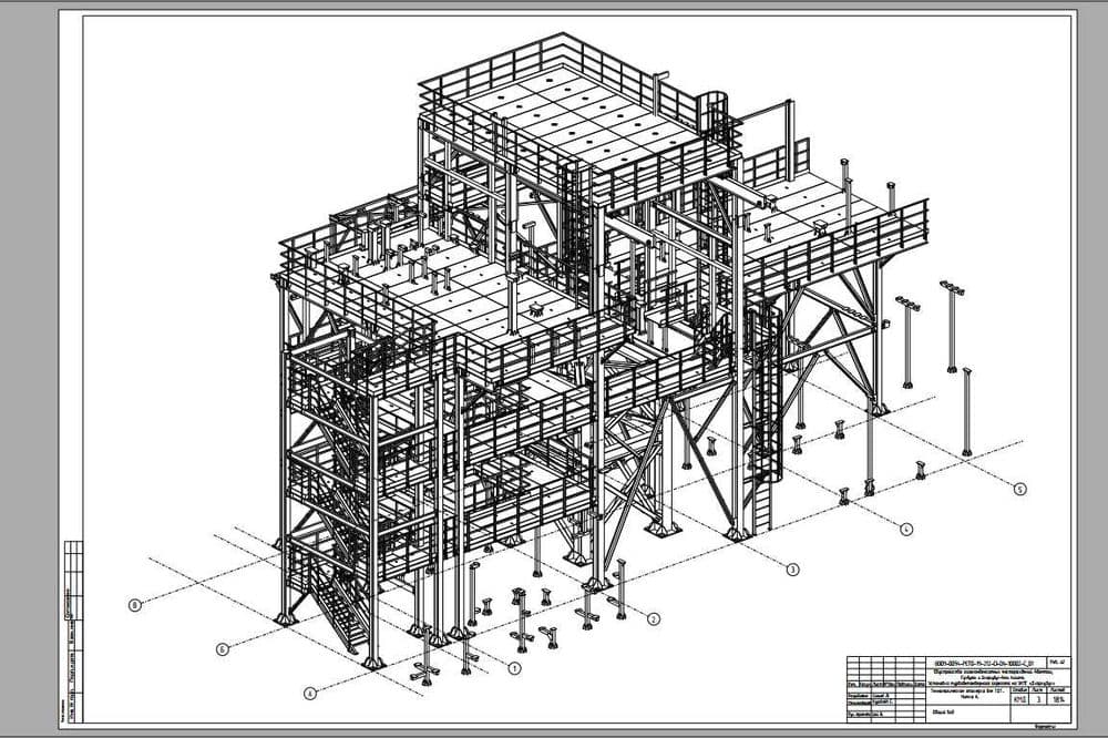 Услуги разработки КМД (металлоконструкции), в ПО Tekla Structures — 3