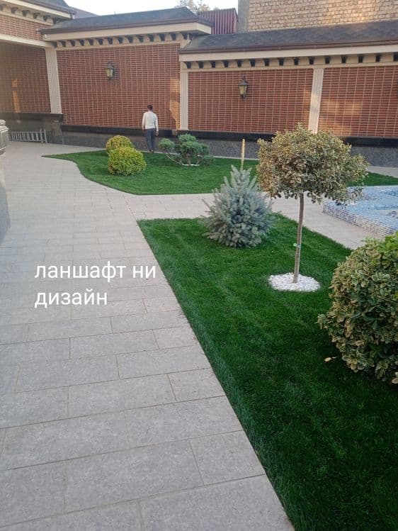 Gazon landshaft dizayn bogbon sadovnik archa strijka xizmati — 4