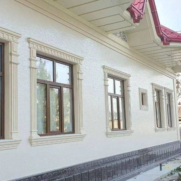Travertin Navoiy fasad ishlari — 1