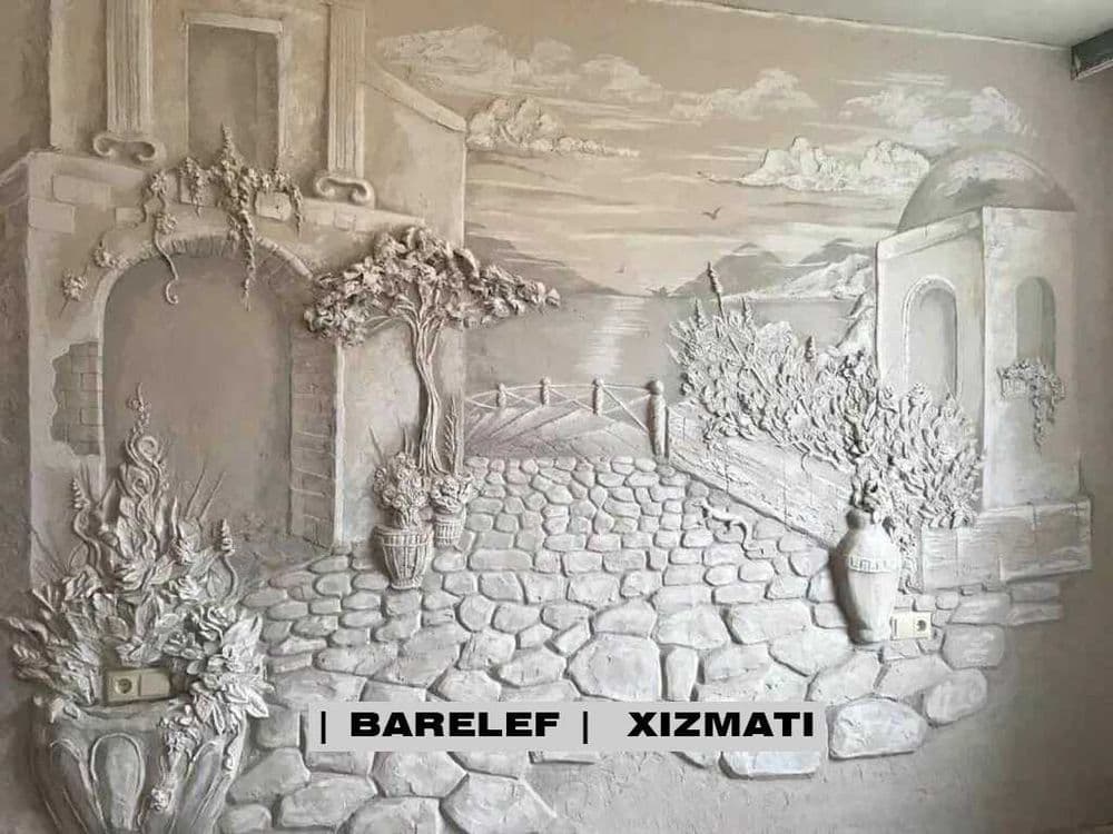 Barelef, Devor Rasmlari, Karniz-Kolonna Bezagi (tiyaga turlov), rassom — 2