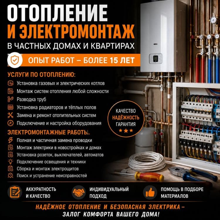 Монтаж отопления. Электромонтажные работы — 1
