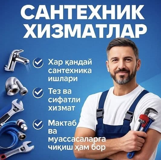 Santexnik xizmatlari. Smesitel, dush, unitaz ustanovka — 1