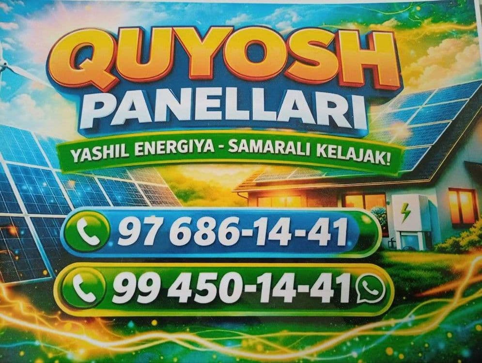 Quyosh panellari ornatish ва сотиш. Subsidiya asosida 20% chegirma. — 3
