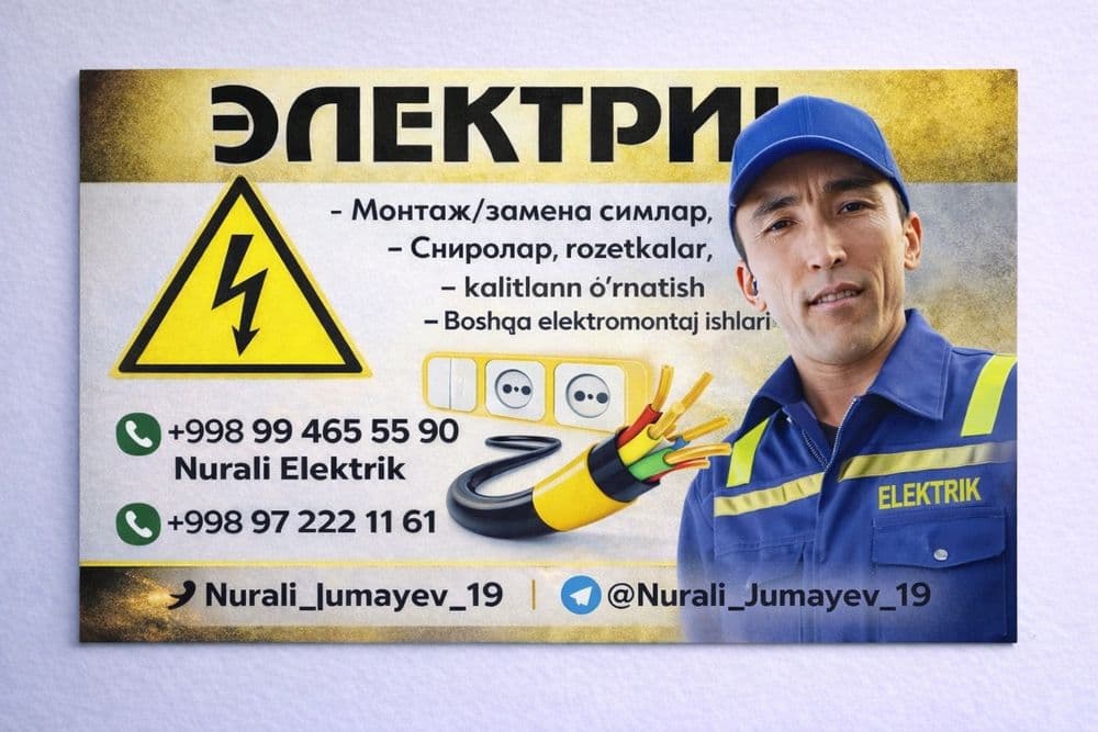 Elektr montaj ishlari bacharamiz — 2