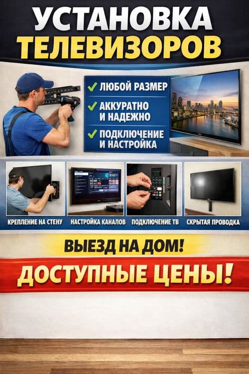 Установка телевизоров Установка сборка разборка мебели — 5