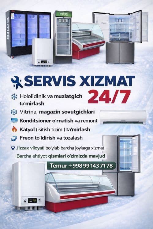 remont xaladelnik va muzlatgichlar barcha turdagi — 5