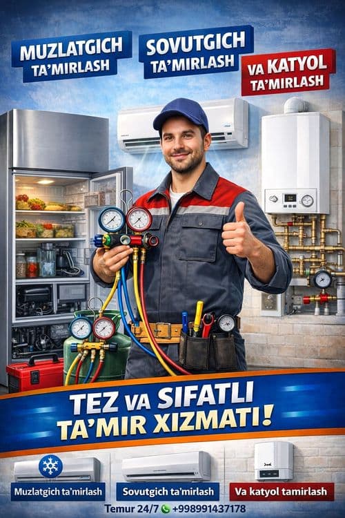 remont xaladelnik va muzlatgichlar barcha turdagi — 7