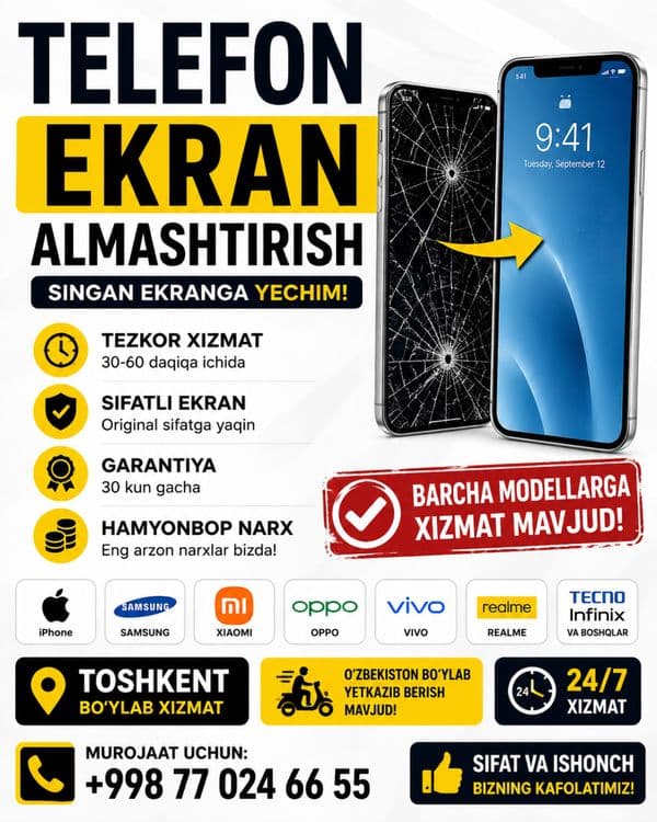 Telefon remont ekran almashtirish — 5