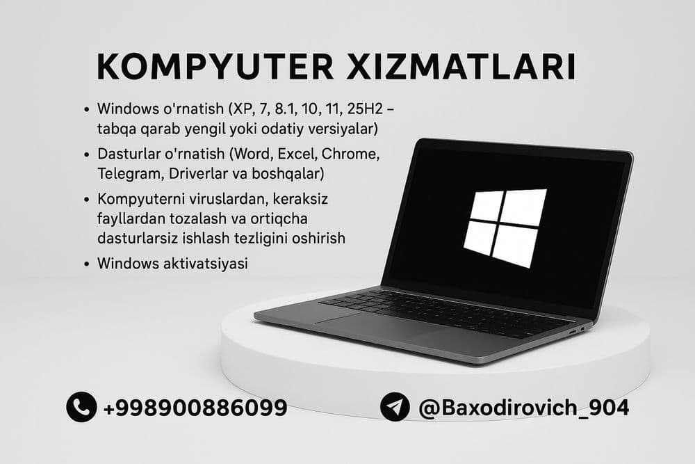 Windows o'rnatish va kompyuter xizmatlari - Navoiy viloyati — 1