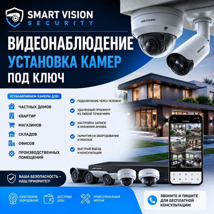 Видеонаблюдение Установка камери под ключ