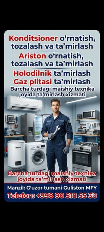 Konditsioner oʻrnatish tamirlash holodilnik  tamirlash — 1