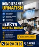Konditsaner ustanovka qilamiz elektr montaj ishlari