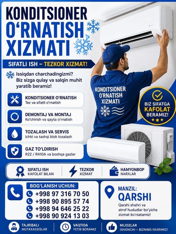 Konditsioner oʻrnatish hizmati — 1