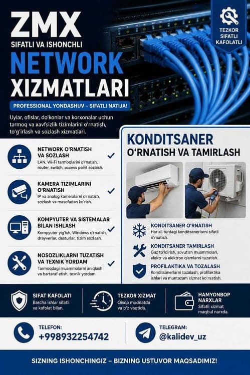 ZMX – Konditsaner O‘rnatish Va Tamirlash — 1