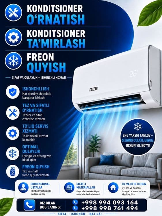 Konditsioner o'rnartish. — 1