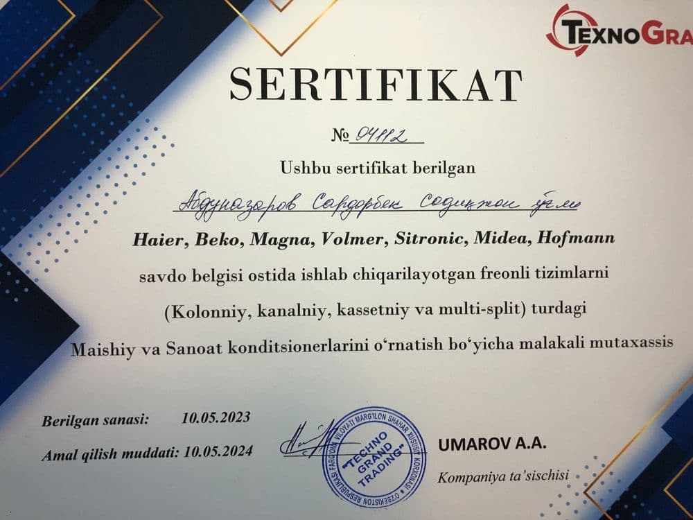 Кондиционер установка ва ремонт хизмати — 4