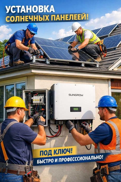 Установка солнечных панелей Quyosh panel, куйош панел — 1