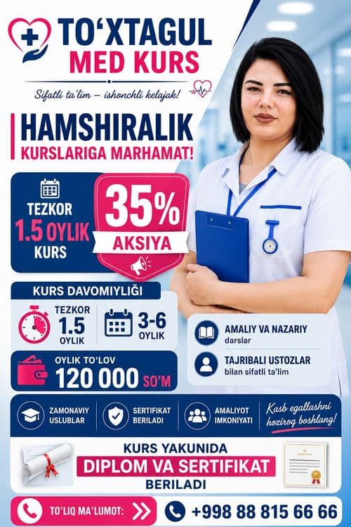 Hamshiralik kursiga marxamat — 1
