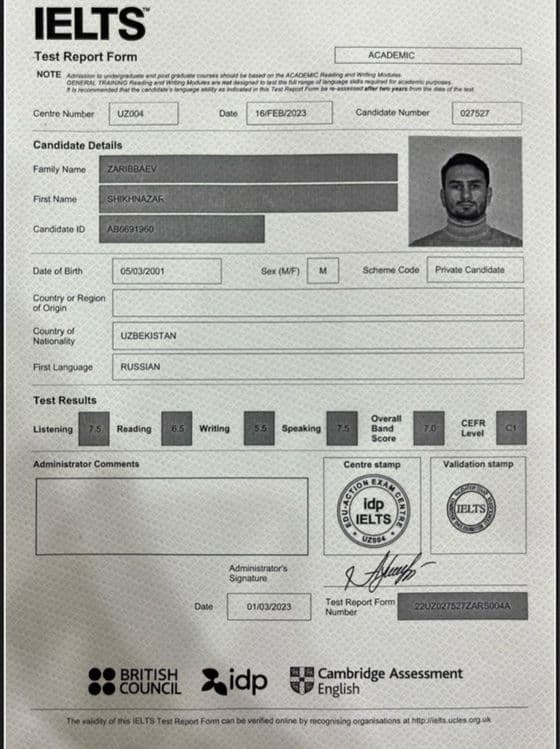 Professional ingliz tili uztozi ONLINE IELTS SP 7. — 2