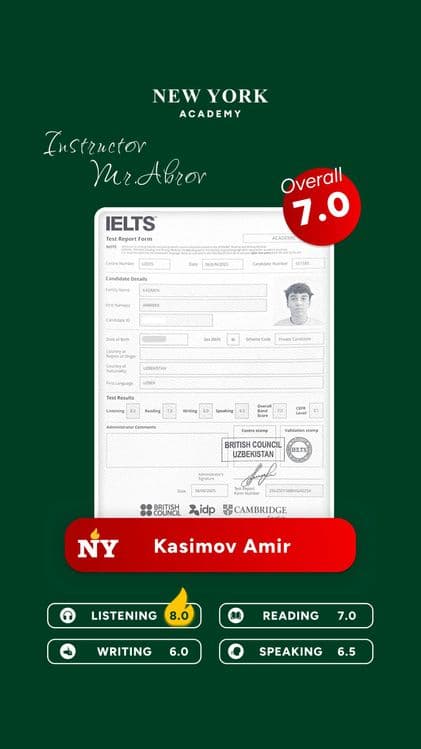 Amerikada o'qigan IELTS 8.0 ustoz | ONLINE Ingliz tili va IELTS — 5