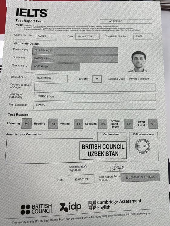 English teacher, Ielts. Ingliz tili repititor, Репетитор, английский — 1
