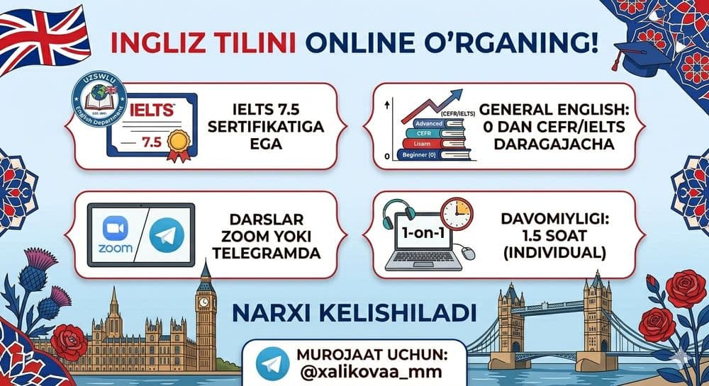 Turk tili va Ingliz tili kurslari — 3