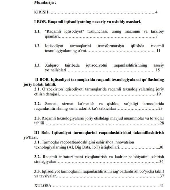Kurs ishi yozib beraman | 100% original | Tez va ishonchli — 2