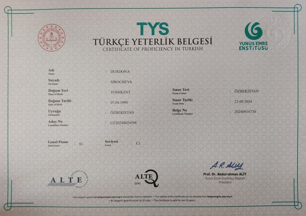 Turk tili darslari — 1