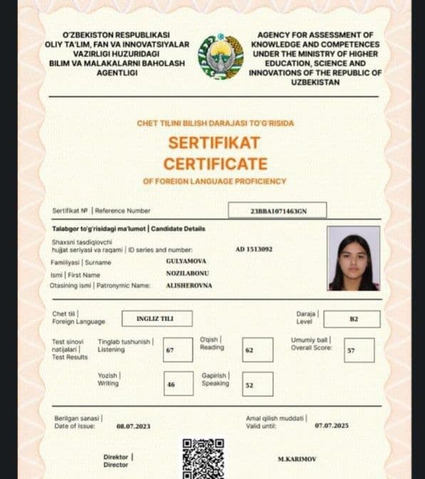 Rus tili / Ingliz tili/IELTS/Multilevel — 6