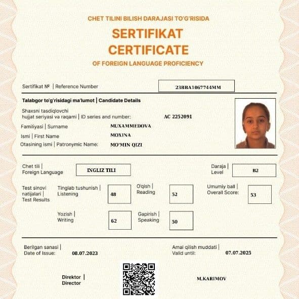 Rus tili / Ingliz tili/IELTS/Multilevel — 7