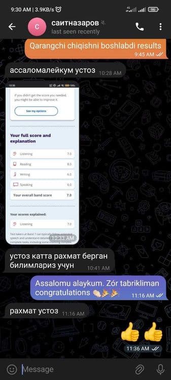 Online/offline individual ingliz tili(IELTS, Multilevel CEFR) kurslari — 2