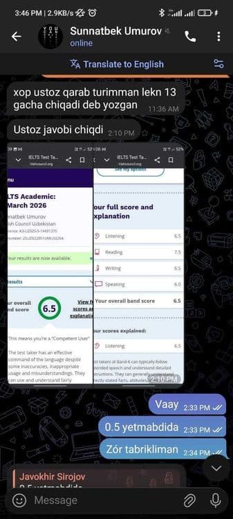 Online/offline individual ingliz tili(IELTS, Multilevel CEFR) kurslari — 6