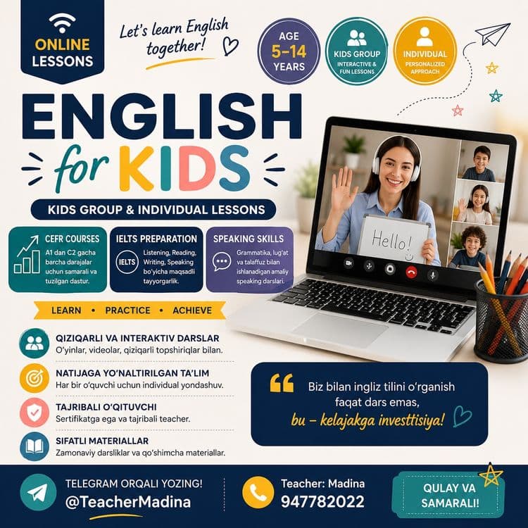 Kids group and Cefr, IELTS cources — 1