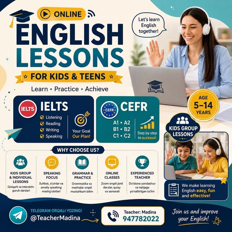 Kids group and Cefr, IELTS cources — 2